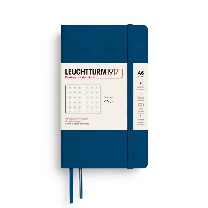 Leuchtturm1917 Pocket A6 – Σημειωματάριο με μαλακό εξώφυλλο (123 σελ.) – Indigo Τελείες
