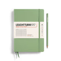 Leuchtturm1917 Medium A5 – Σημειωματάριο με σκληρό εξώφυλλο (251 σελ.) – Sage Γραμμές