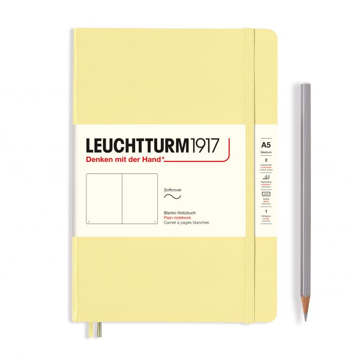 Leuchtturm1917 Medium A5 – Σημειωματάριο με μαλακό εξώφυλλο (123 σελ.) – Vanilla Λευκές