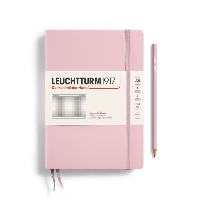 Leuchtturm1917 Medium A5 – Σημειωματάριο με σκληρό εξώφυλλο (251 σελ.) – Powder Τετράγωνα