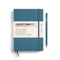Leuchtturm1917 Medium A5 – Σημειωματάριο με σκληρό εξώφυλλο (251 σελ.) – Stone Blue Γραμμές