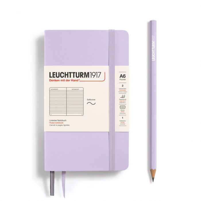 Leuchtturm1917 Pocket A6 – Σημειωματάριο με μαλακό εξώφυλλο (123 σελ.) – Lilac Γραμμές