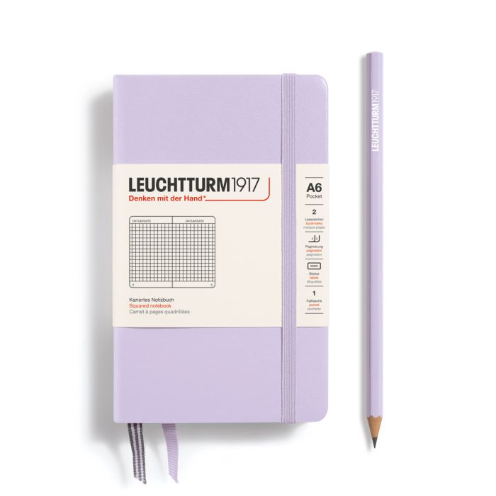 Leuchtturm1917 Pocket A6 – Σημειωματάριο με σκληρό εξώφυλλο (187 σελ.) – Lilac Τετράγωνα