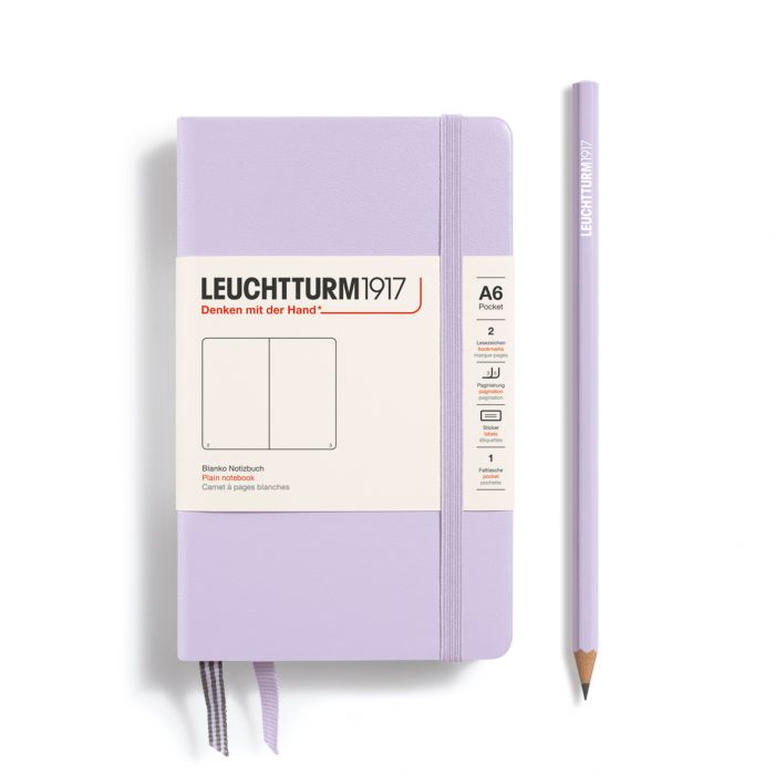 Leuchtturm1917 Pocket A6 – Σημειωματάριο με σκληρό εξώφυλλο (187 σελ.) – Lilac Λευκές