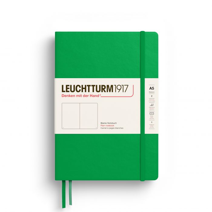 Leuchtturm1917 Medium A5 – Σημειωματάριο με σκληρό εξώφυλλο (251 σελ.) – Spring Leaf Λευκές