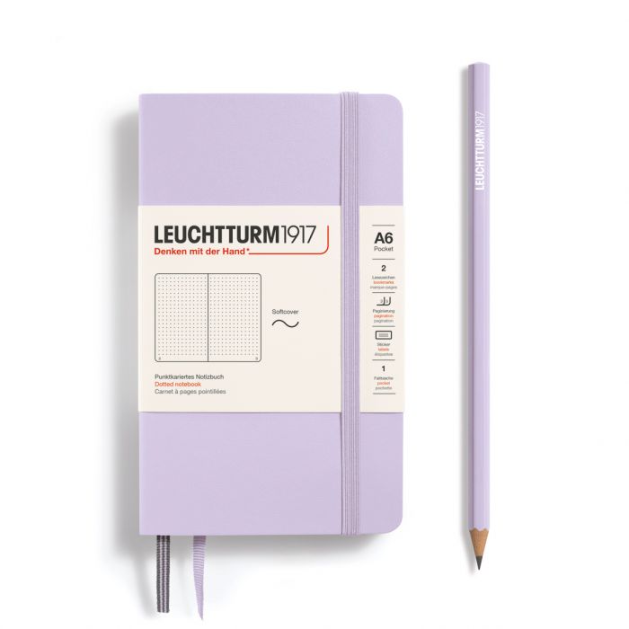 Leuchtturm1917 Pocket A6 – Σημειωματάριο με μαλακό εξώφυλλο (123 σελ.) – Lilac Τελείες