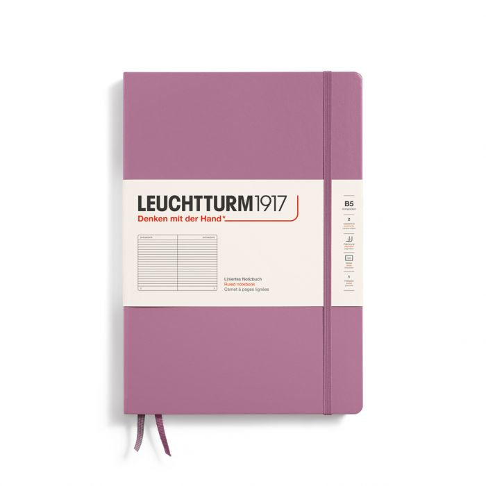 Leuchtturm1917 Composition B5 – Σημειωματάριο με σκληρό εξώφυλλο (219 σελ.) – Dusty Rose Γραμμές