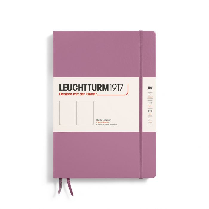 Leuchtturm1917 Composition B5 – Σημειωματάριο με σκληρό εξώφυλλο (219 σελ.) – Dusty Rose Λευκές