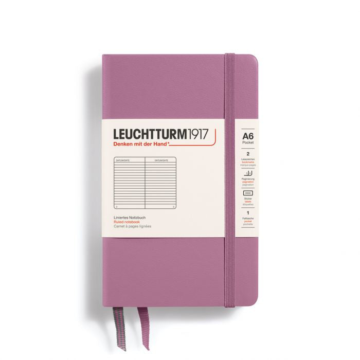 Leuchtturm1917 Pocket A6 – Σημειωματάριο με σκληρό εξώφυλλο (187 σελ.) – Dusty Rose