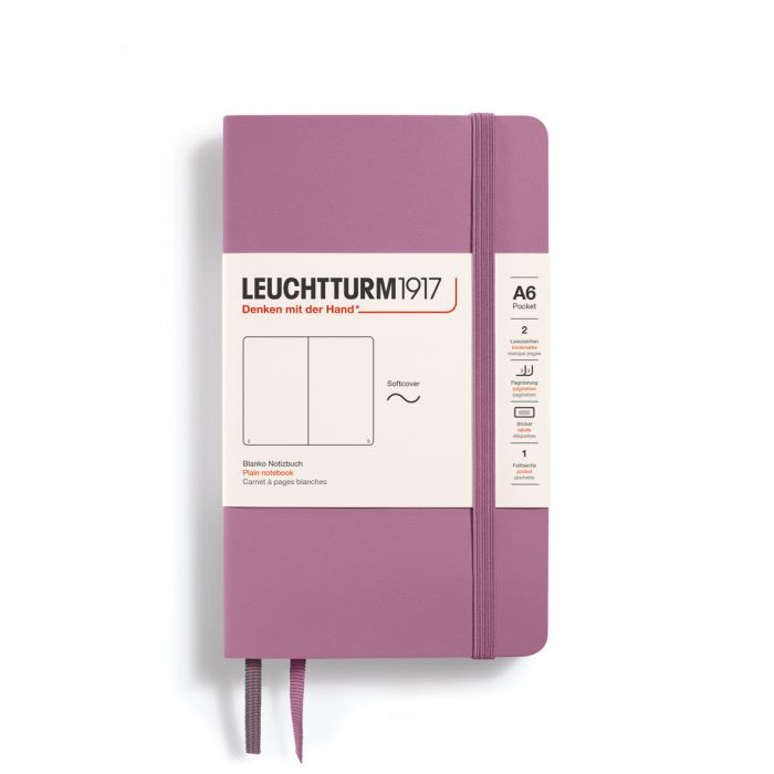 Leuchtturm1917 Pocket A6 – Σημειωματάριο με μαλακό εξώφυλλο (123 σελ.) – Dusty Rose