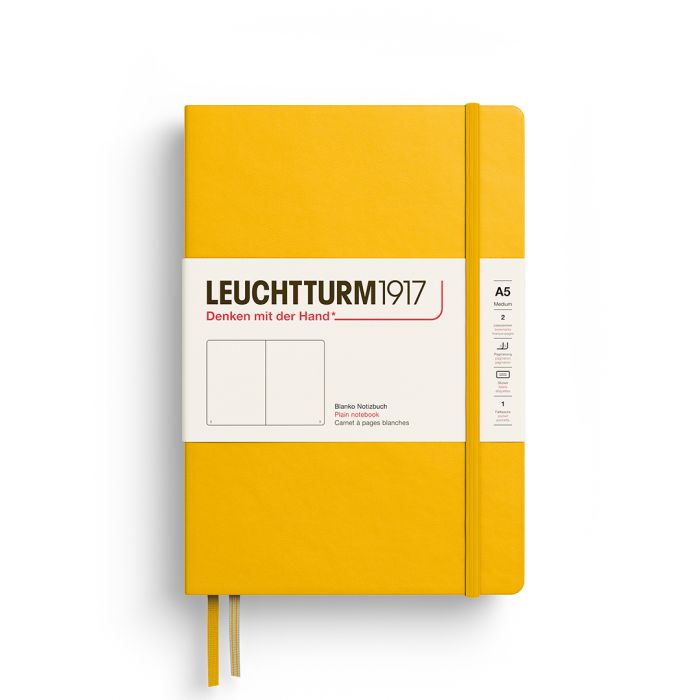 Leuchtturm1917 Medium A5 – Σημειωματάριο με σκληρό εξώφυλλο (251 σελ.) – Sunflower Λευκές
