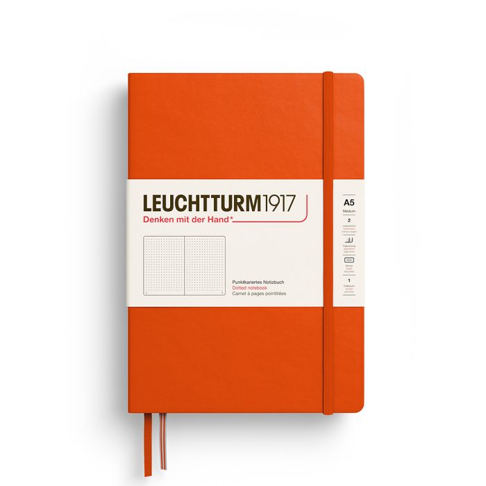 Leuchtturm1917 Medium A5 – Σημειωματάριο με σκληρό εξώφυλλο (251 σελ.) – Pumpkin Τελείες