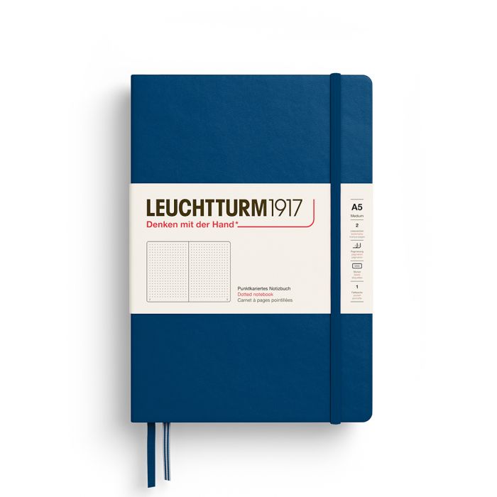 Leuchtturm1917 Medium A5 – Σημειωματάριο με σκληρό εξώφυλλο (251 σελ.) – Indigo Τελείες