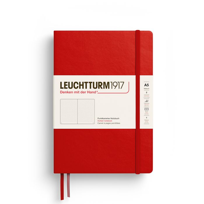 Leuchtturm1917 Medium A5 – Σημειωματάριο με σκληρό εξώφυλλο (251 σελ.) – Cherry Τελείες