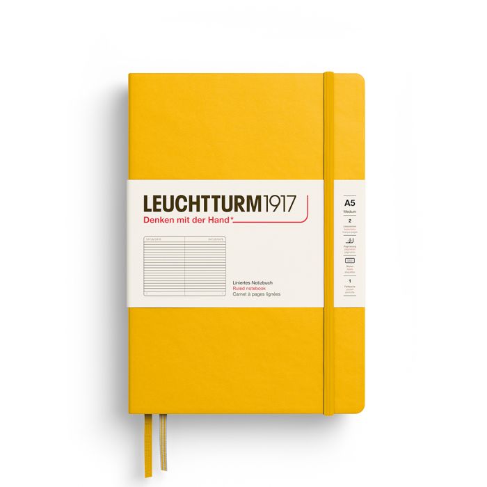 Leuchtturm1917 Medium A5 – Σημειωματάριο με σκληρό εξώφυλλο (251 σελ.) – Sunflower