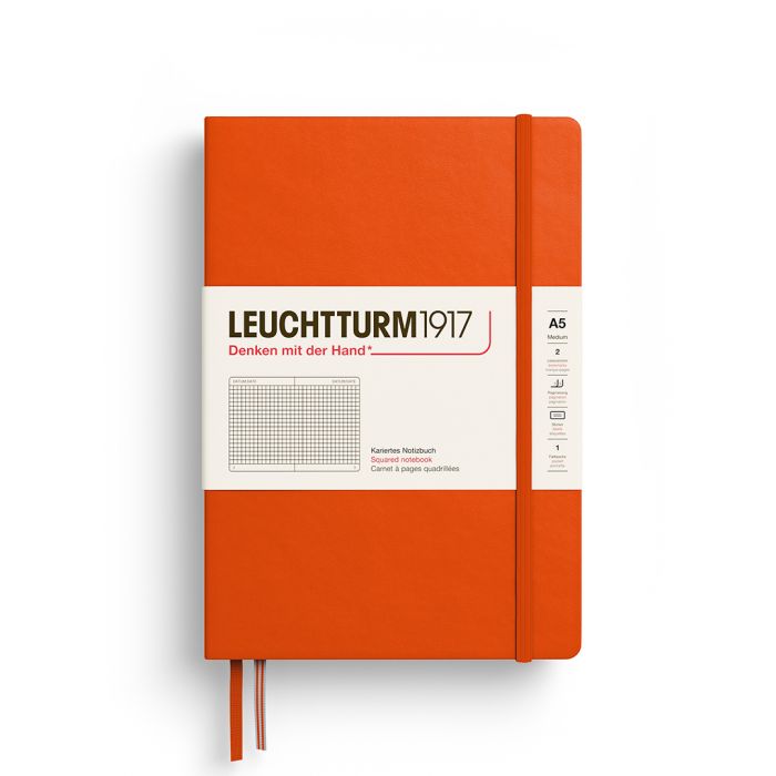 Leuchtturm1917 Medium A5 – Σημειωματάριο με σκληρό εξώφυλλο (251 σελ.) – Pumpkin Τετράγωνα