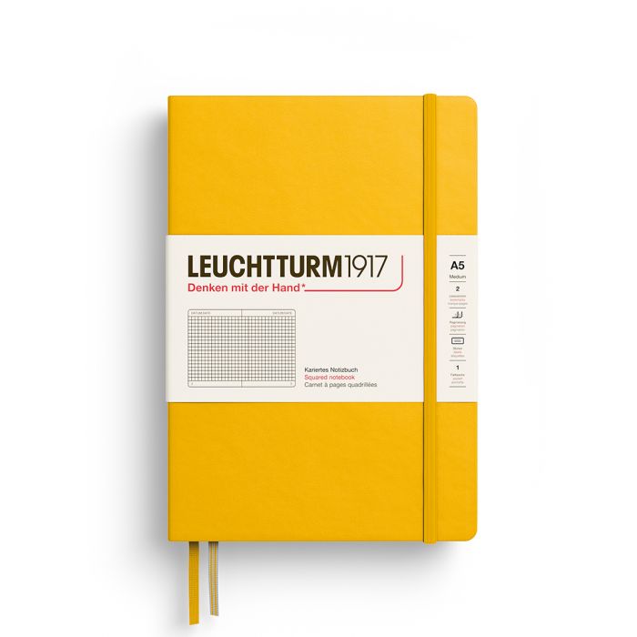 Leuchtturm1917 Medium A5 – Σημειωματάριο με σκληρό εξώφυλλο (251 σελ.) – Sunflower Τετράγωνα