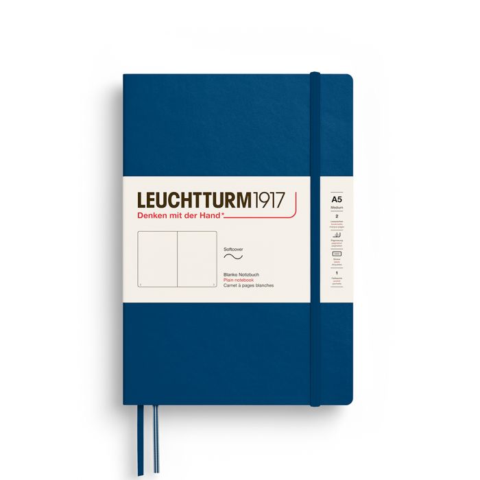 Leuchtturm1917 Medium A5 – Σημειωματάριο με μαλακό εξώφυλλο (123 σελ.) – Indigo
