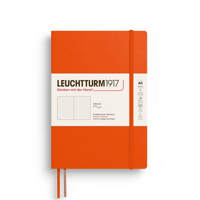 Leuchtturm1917 Medium A5 – Σημειωματάριο με μαλακό εξώφυλλο (123 σελ.) – Pumpkin Τελείες
