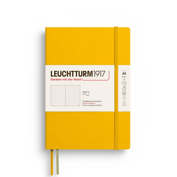 Leuchtturm1917 Medium A5 – Σημειωματάριο με μαλακό εξώφυλλο (123 σελ.) – Sunflower Τελείες
