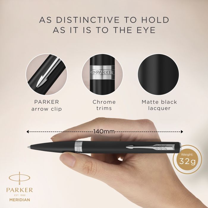 P MERIDIAN MATTE BLACK CT BPen