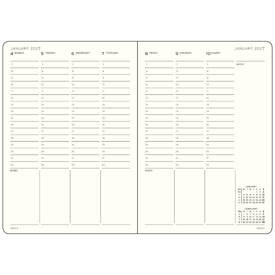 Leuchtturm1917 Ημερολόγιο 2027 A5 Indigo – Εβδομαδιαίο σε στήλες, σκληρό εξώφυλλο
