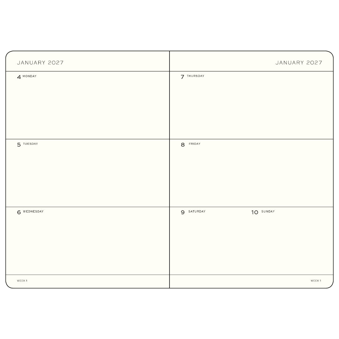 Leuchtturm1917 Ημερολόγιο 2027 A5 Black – Εβδομαδιαίο με σκληρό εξώφυλλο